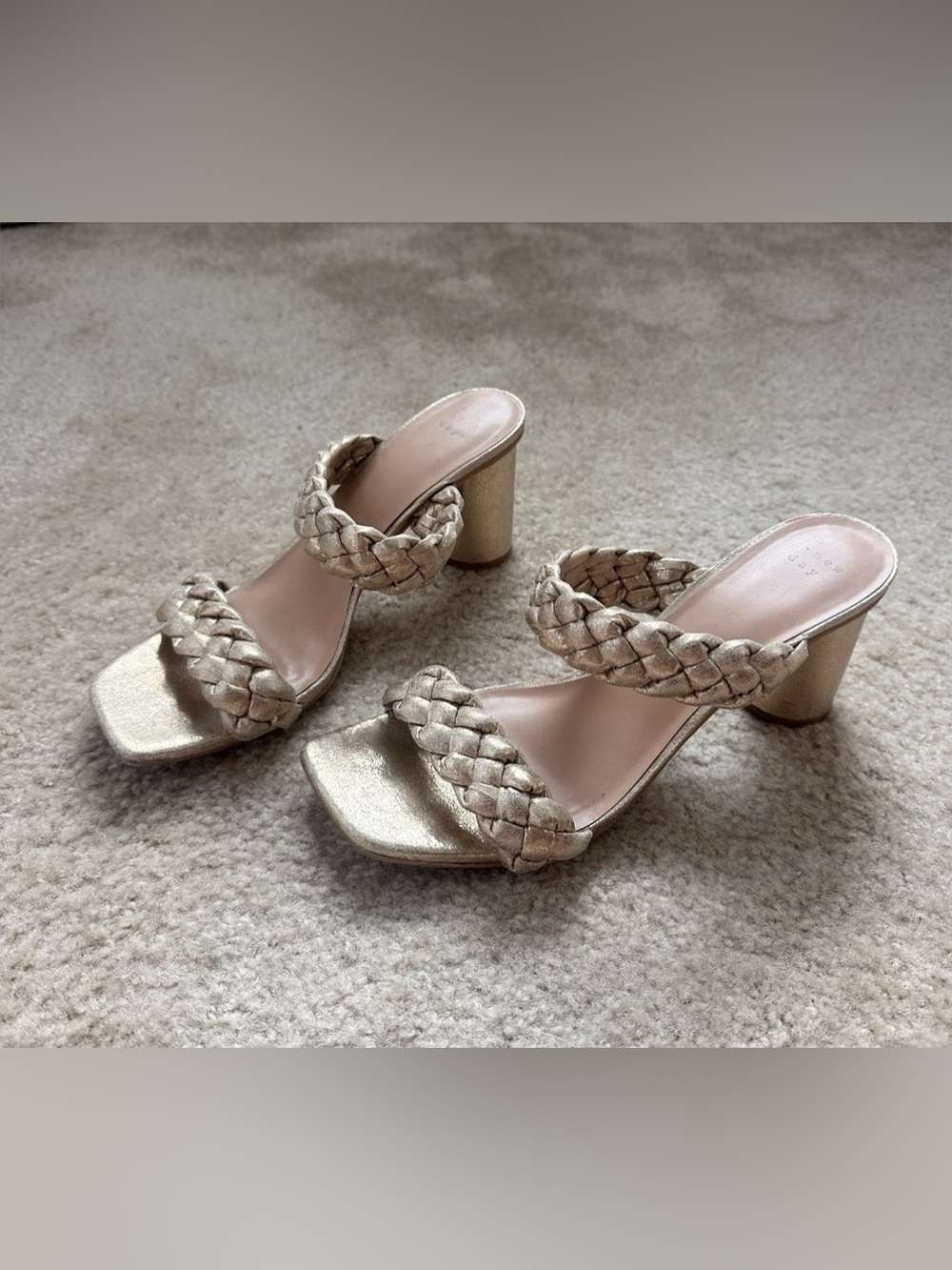A New Day Gold Basil Mule Heels